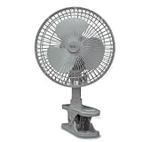6 Clip-On Fan, 2-Speed,m 7-15/16x6x9-1/2, Light Gray