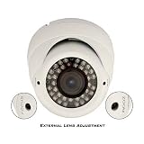 Weatherproof Vandalproof 90 IR Color Security Dome Camera, 1/3" Sony CCD, 540 TVL, 4-9mm Lens Externally Adjustable, IP66