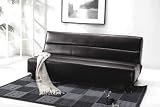 Black Faux Leather Sofa Bed (Double)