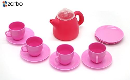 ZERBO 13 Piece Mini Tea Party Pretend Play Serving Set for Kids