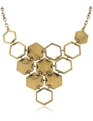 Lucky Brand "Mar14 Garden Glam Caseline" Honeycomb Collar Choker Necklace, 17"