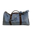 Denim Overnight Carry Bag with Leather Crafted from Vintage Denim, 23"
