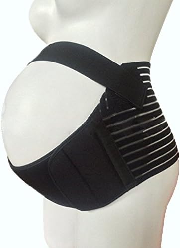 Breathable Maternity Pregnancy Back Support Belt Belly Brace Abdomen Band Girdle (XXL, Black)