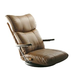 【クリックで詳細表示】ミヤタケ(宮武製作所) 木肘スーパーソフトレザー座椅子 ブラウン YS-1364： ホーム＆キッチン