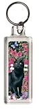 Rose Garden Black Cat Keyring