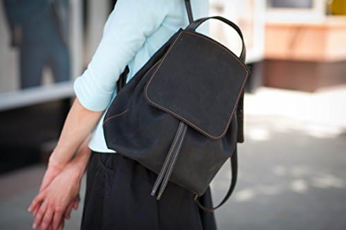 Black leather backpack Bags and Purses Leather Pack Leather Backpack Leather Bag Backpack Hand-stitched Leather Accessory Handmade