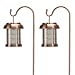 SUNergy Window Panes Solar LED Accent Garden Yard Lights Copper Finish (2) NEW