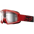 Fox Racing Main Youth Boys MX Motorcycle Goggles Eyewear w/ Free B&F Heart Sticker Bundle - Bright Red/Clear