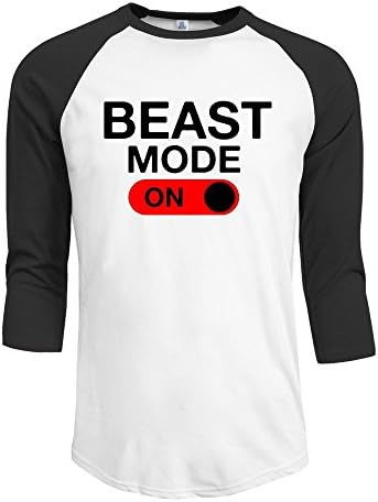 Men Beast Mode On Funny Gym 3/4 Contrast Raglan Sleeve Baseball Shirts