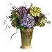 Nearly Natural Mixed Hydrangea w/Ceramic Silk Flower Arrangement