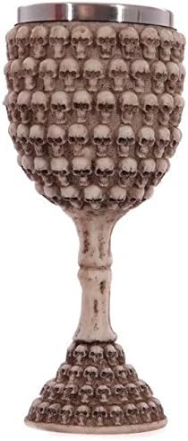 EightHD Stainless Steel Skull Mug 3D Design Creepy Skull Coffee Mug Skeleton Tankard Cup (Goblet)