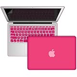 SlickBlue AIR 11-inch Rubberized Hard Case Cover for Apple MacBook Air 11.6 Inches (Models: A1370 and A1465) - (Hot Pink)