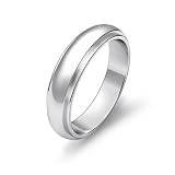 Men's Dome Step Down Wedding Band 5mm Platinum Ring
