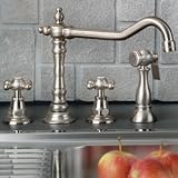 Mico 7760C4 PN-Polished Nickel C4-Cross Handle Kitchen Faucets 3-4 Hole Kitchen Faucet