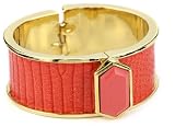 KARA by Kara Ross “Classic” Wide Hexagon Cuff Bracelet, Coral Lizard and Coral