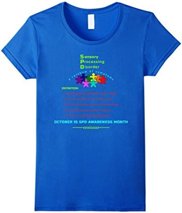 Women's Sensory Processing Disorder T-Shirt SPD Awareness XL Royal Blue