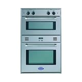 Delonghi DEBIGE2440E 24 Electric/Gas Double Wall Oven with Upper Electric Convection Oven & Lower Gas Thermostatic Oven: Black