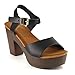 Beston CC25 Women's Basic Platform Chunky Heel Ankle Strap Dress Sandals