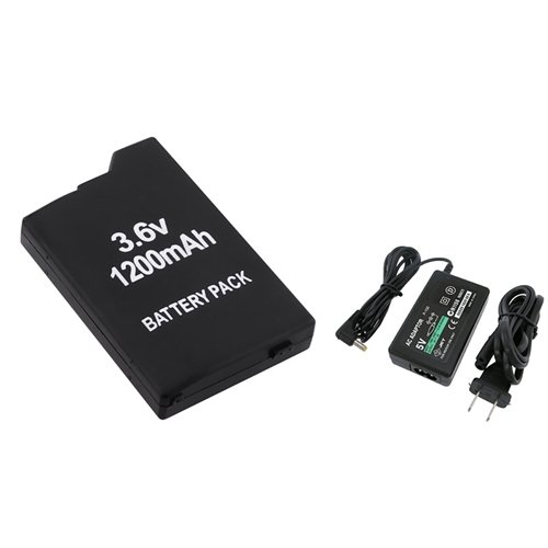 Everydaysource Battery Pack + Home Wall Travel Charger AC Adapter Compatible With Sony PSP 2000 3000 Slim