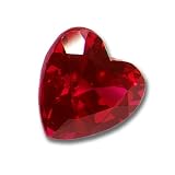 3x3mm Heart Shaped Gem Quality Chatham-Created Cultured Ruby .14-.17 Ct.