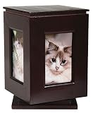 Pet Keepsake Memorial - Rotating Style in Mahogony Color