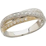 1/3 Ct.T.W. Round Brilliant Cut Diamonds, 14Kt. Two Tone Gold.