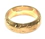 Mens 18k Yellow Gold Layered (gp) Diamond Cut Block Design - 7mm THICK Wedding Ring Band ~ YOU CHOOSE SIZE ~ LIFETIME WARRANTY