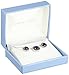 Amazon Collection Sterling Silver Oxidized Gemstone and Genuine Marcasite Halo Pendant Necklace and Stud Earrings Jewelry Set