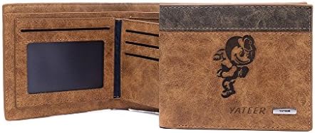 AYHENG Ohio State University Columbus Brutus Buckeye Mascot Logo Embossed Wallet