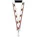 Buckle-Down Lanyard - CALIFORNIA Bear/Star/Crackle Stripe White/Gray/Red