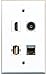 RiteAV - 1 Port HDMI 1 Port USB A-A 1 Port Shielded Cat6 Ethernet 1 Port Toslink Wall Plate