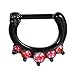 BodyJ4You Black Septum Clicker 16 Gauge Surgical Steel Five Gems