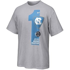 Nike North Carolina Tar Heels (UNC) Ash 2009 NCAA Men's Basketball National Champions Official Locker Room T-shirt
