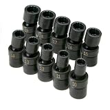 SK 33440 3/8-Inch Drive 12 Point Swivel Metric High Visibility Impact Socket Set 10 Piece