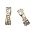 14Kt White Gold Diamond X Crossover Fashion Earrings