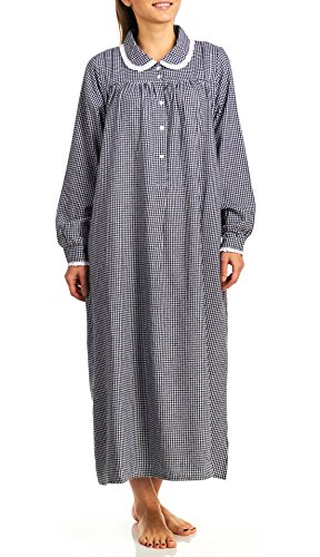 Lanz Of Salzburg Women's Long Sleeve Flannel Ballet Nightgown