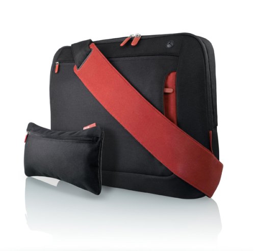 Belkin Kurier Notebook-Schutzhülle 43,2 cm (17 Zoll) kohlenschwarz/ weinrot