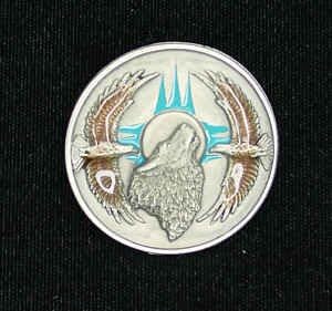 Wolf And Eagles Bolo Features Fully Cast Metal Tie Piece on High Quality Black Tie W/ Metal Tips