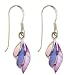Sterling Silver Mother Of Pearl Tricolor Dangle Earrings