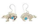 Beautiful! Sterling-silver Bear Turquoise Navajo dangle-earrings