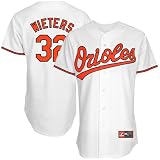 MLB Men's Baltimore Orioles Matt Wieters White Home Short Sleeve 6 Button Synthetic Replica Baseball Jersey Spring 2012  (White, XX-Large)