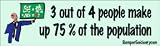 3 out of 4 people make up 75% of the Population - funny bumper stickers (Medium)