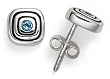 Sterling Silver Earrings w/Blue Topaz From The Metro Collection by Zina