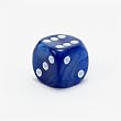 12mm 6-sided Pearlized Dice, Navy with White