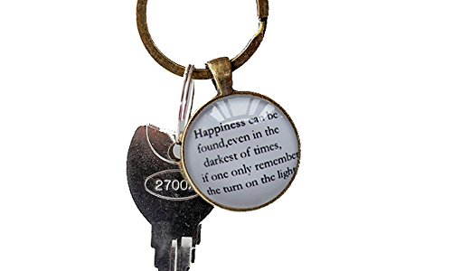 Keychain,harry Potter Inspired Keychain,harry Potter Keychain,happiness Can Be Found Lyrical Quote Pendant