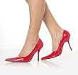 3 3/4 Inch Sexy Classic Pump Shoe Pointed Toe Trendy Dance Stiletto Shoe Red Patent