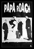 Papa Roach (Group, B&W) White Wood-Mounted Music Poster Print - 24