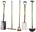 Green Blade Carbon Steel Garden Tool Set 5 Pieces Spade, Edger, Rake, Hoe & Fork