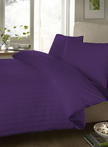 SNUG BED 850 Thread Count Egyptian Cotton 4-Piece Stripe Attached Waterbed Sheet Set Vibrant Rare Orchid Color Oversized Cal-King Size