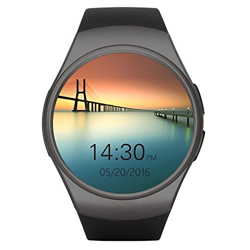 Smart Watch Phone with Bluetooth Wrist Heart Rate Fit for Iphone and Android (Black)